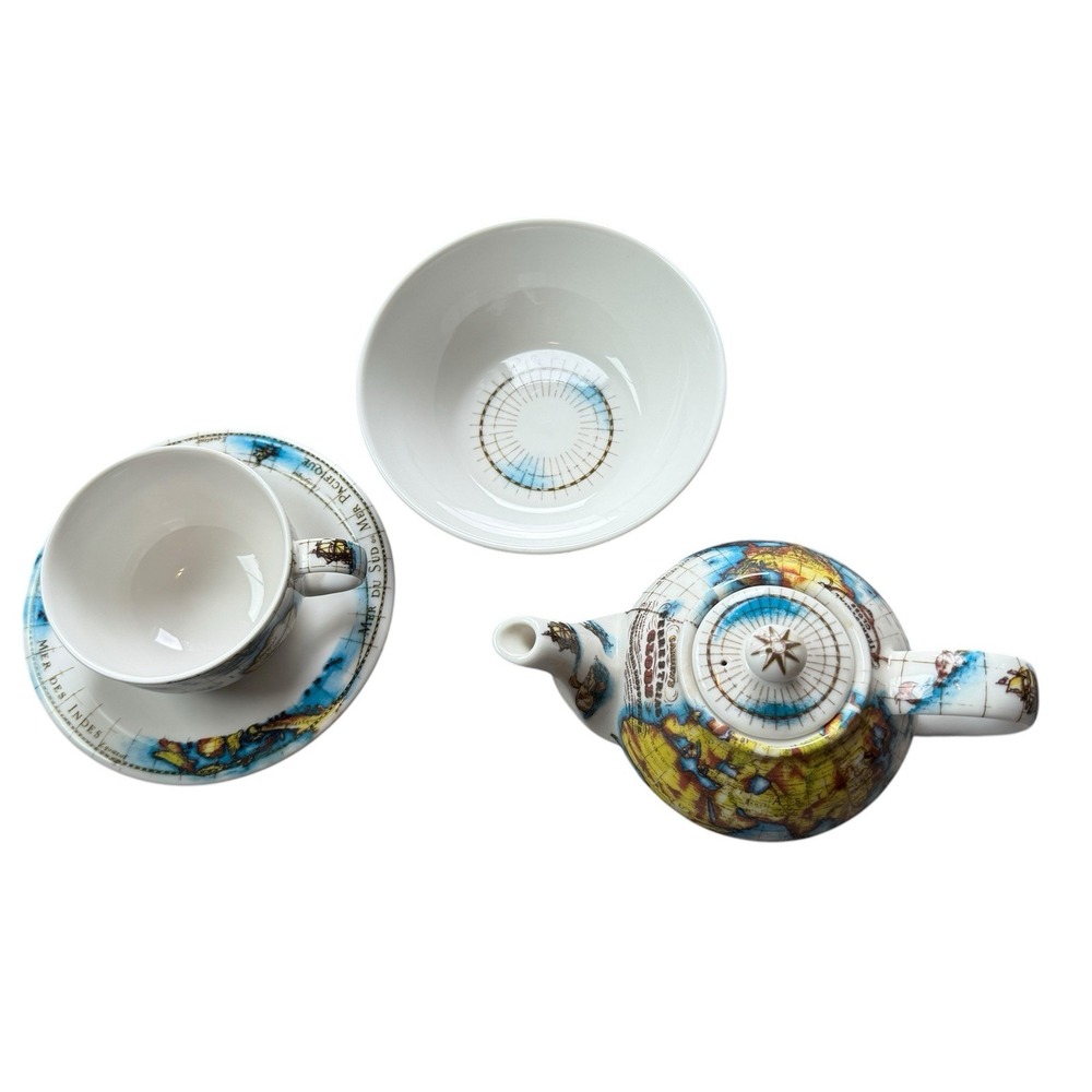 Vintage Paul Cardew Terrestrial‎ Globe Teapot Set Mint